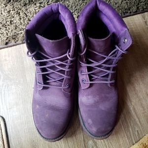 Purple Timberland boots